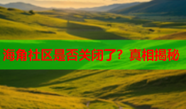 海角社区是否关闭了？真相揭秘