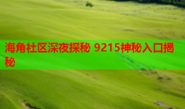 海角社区深夜探秘 9215神秘入口揭秘